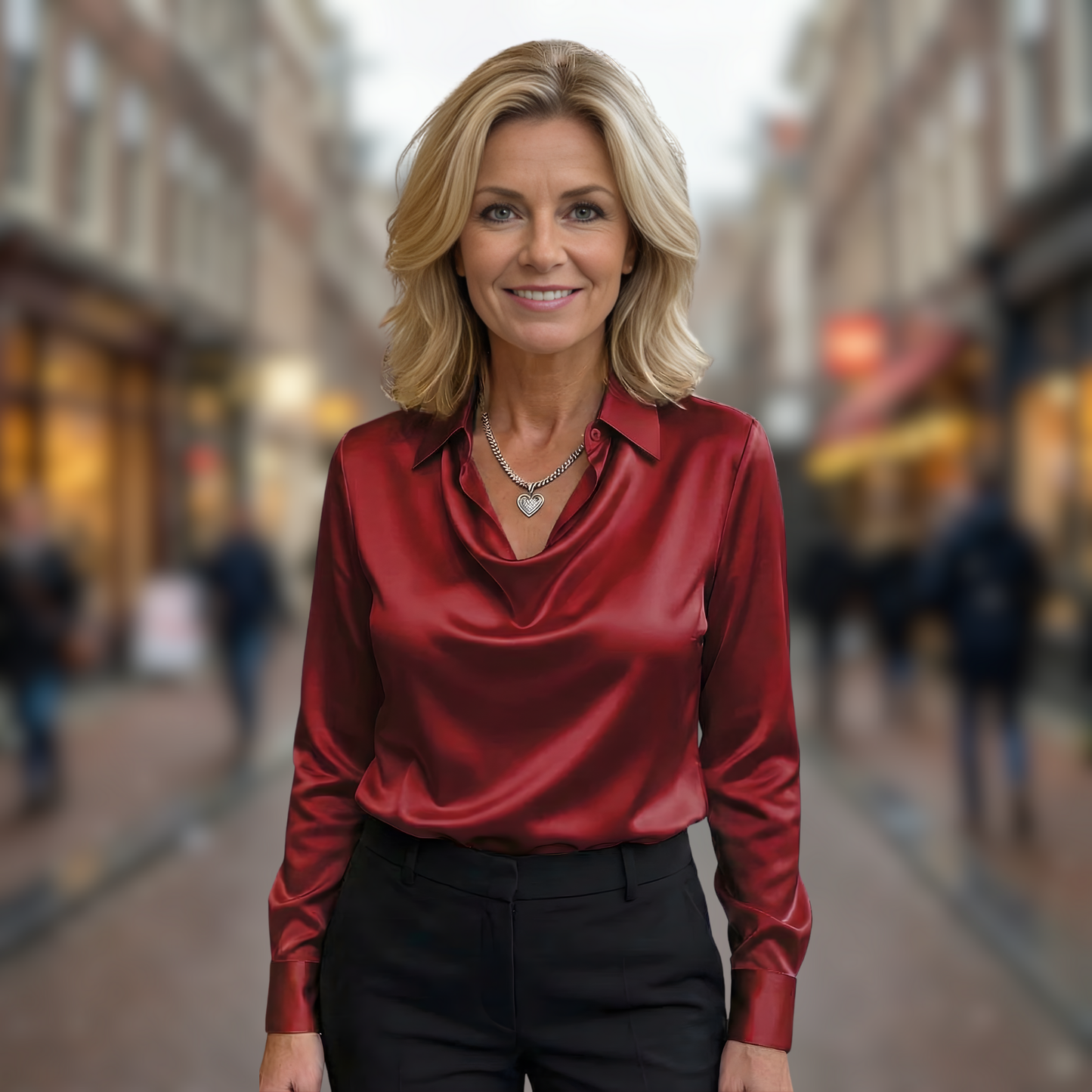 Fiona™ | Elegante Satijnen Blouse
