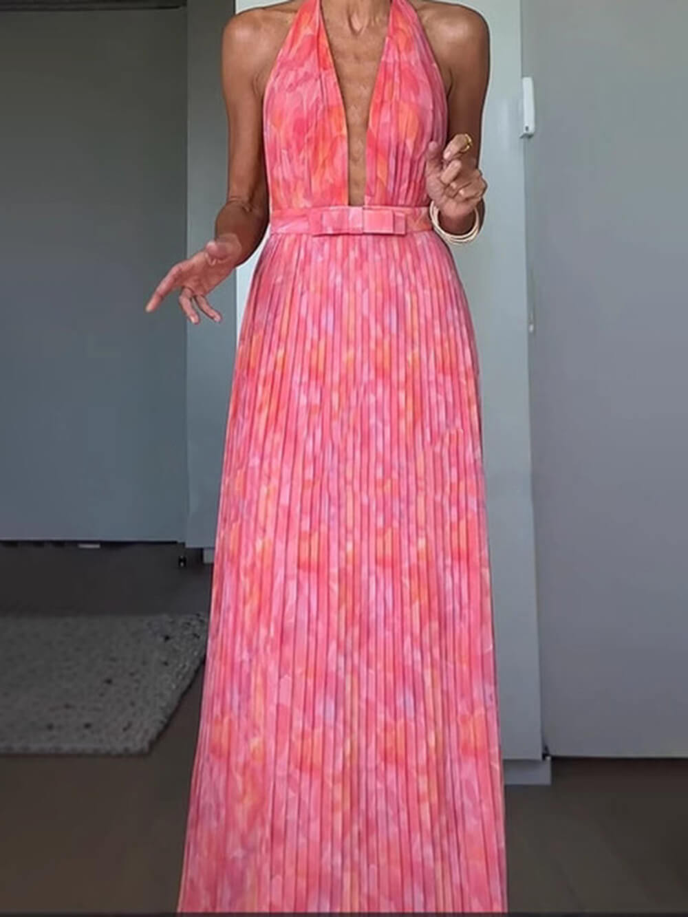 Elegant - V hals & open rug jurk