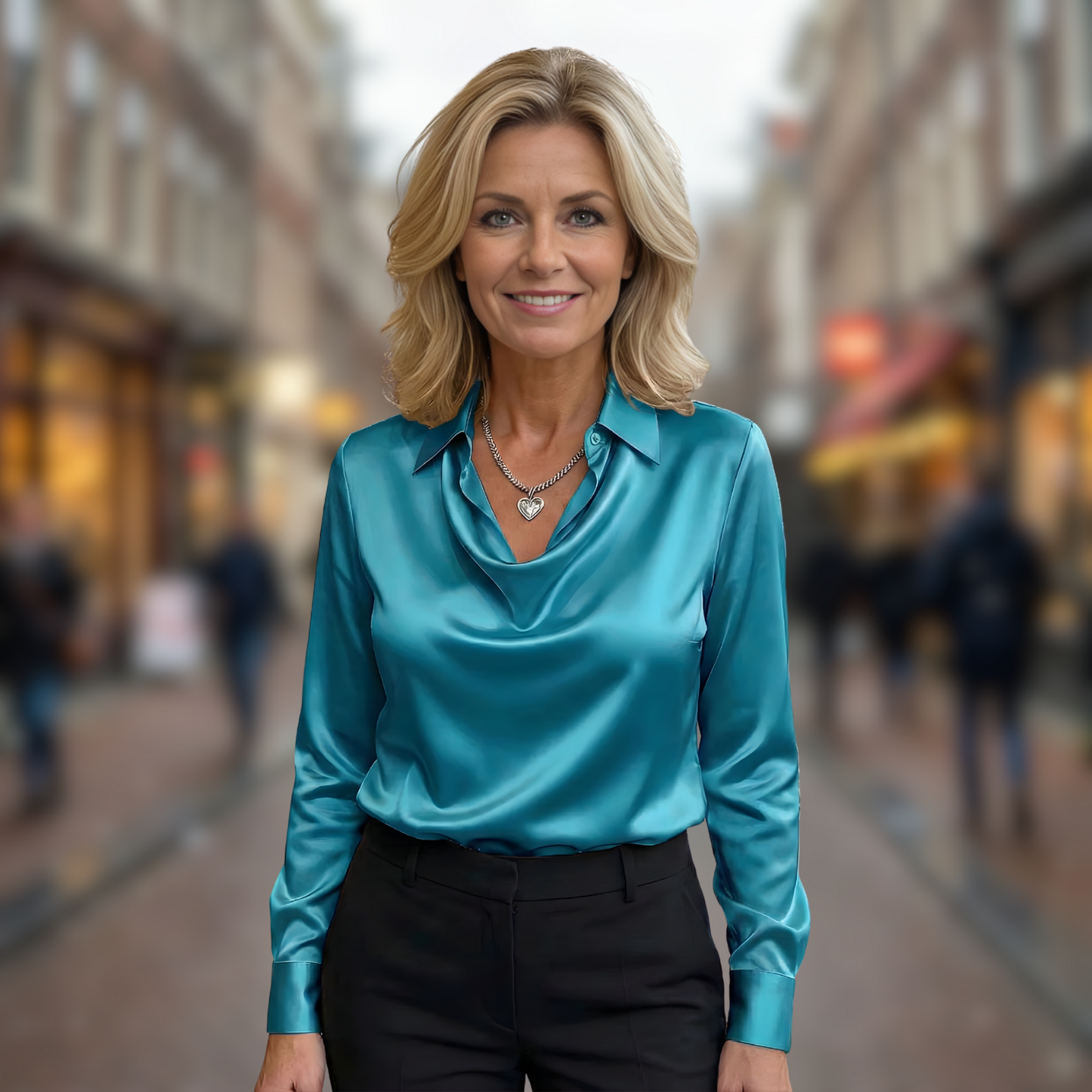 Fiona™ | Elegante Satijnen Blouse