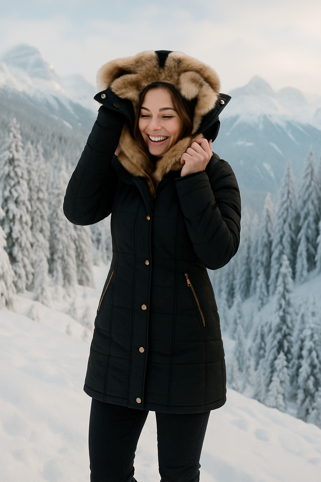 Anna™ | Warme winterjas met zachte bontvoering