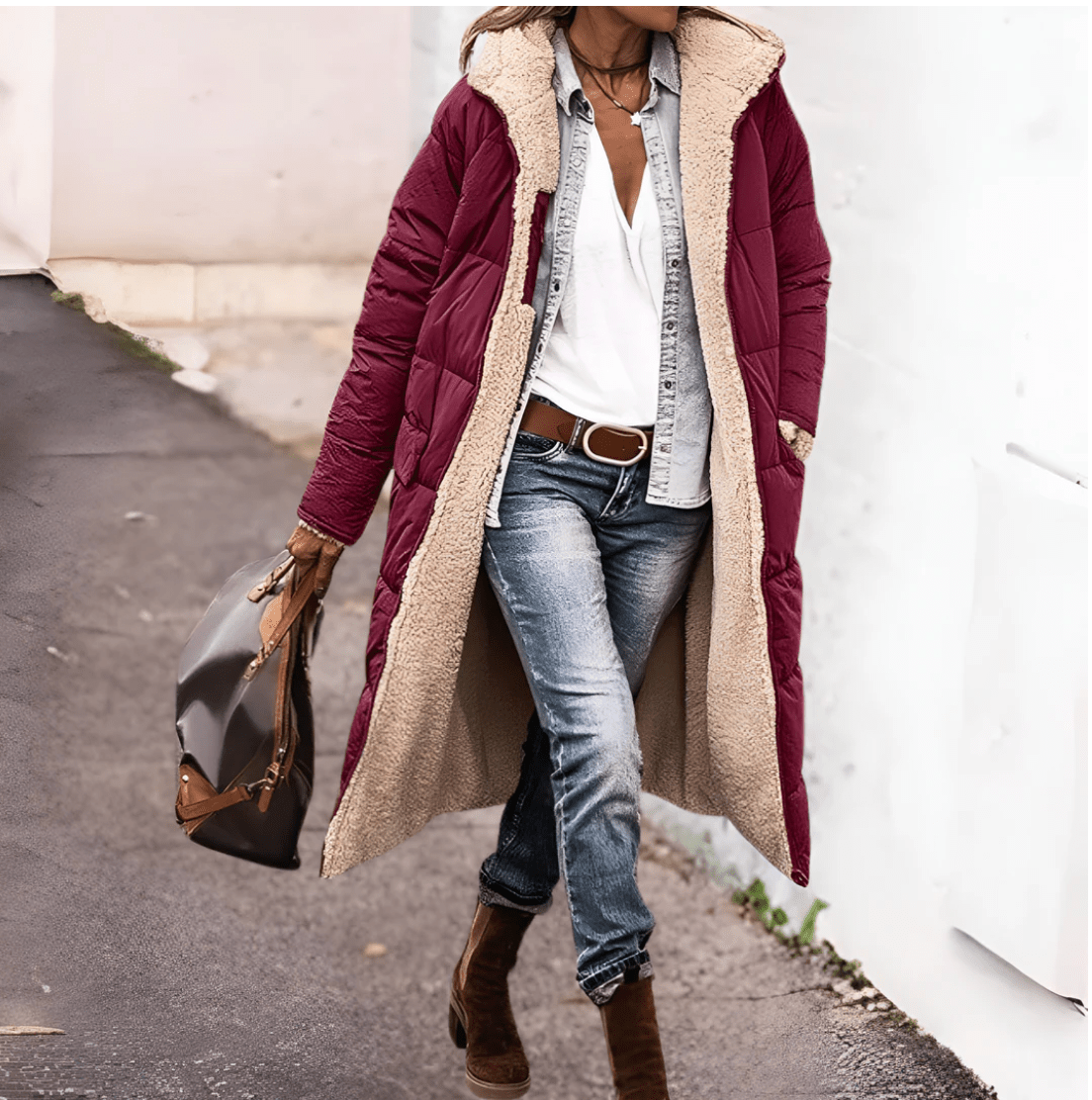 ARAVENA™ | WARME OMKEERBARE PARKA-JAS MET SHERPA-VOERING