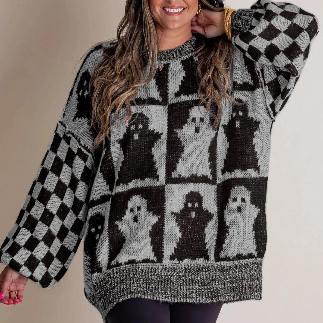 Comfy Sweater Met Halloween Print