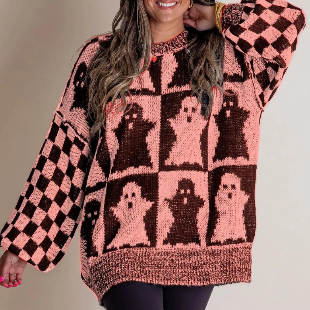 Comfy Sweater Met Halloween Print