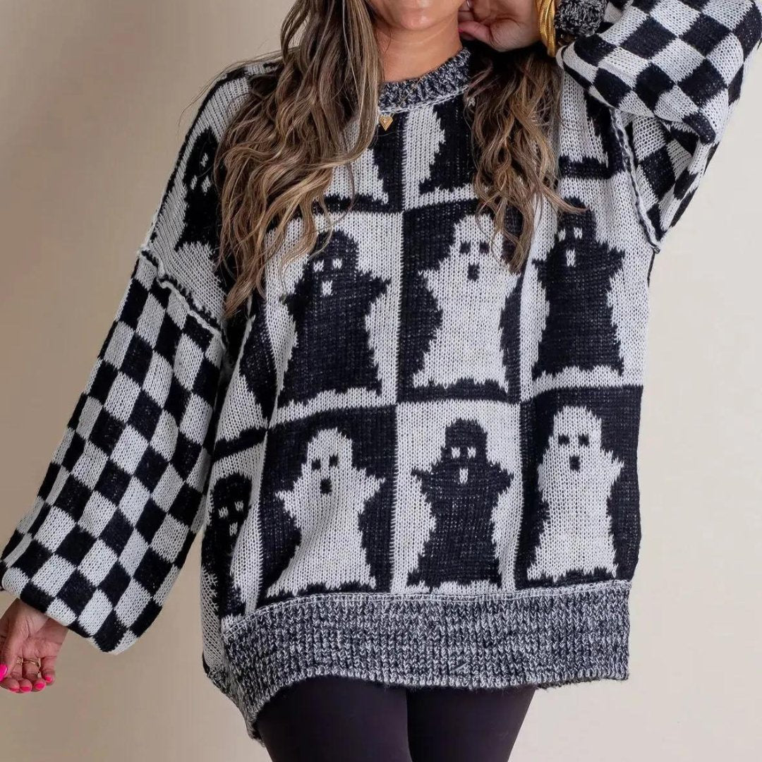 Comfy Sweater Met Halloween Print