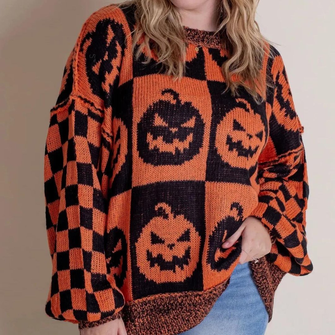 Comfy Sweater Met Halloween Print