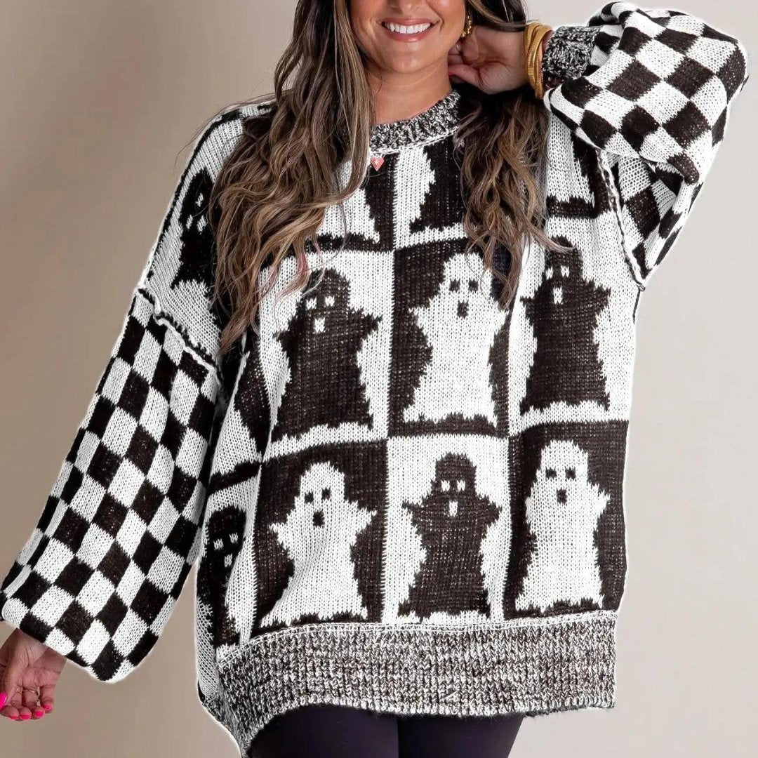 Comfy Sweater Met Halloween Print
