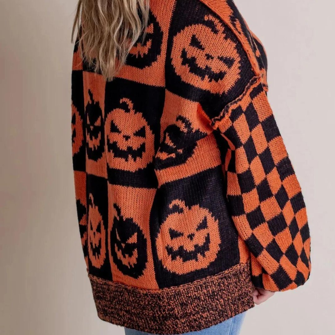 Comfy Sweater Met Halloween Print